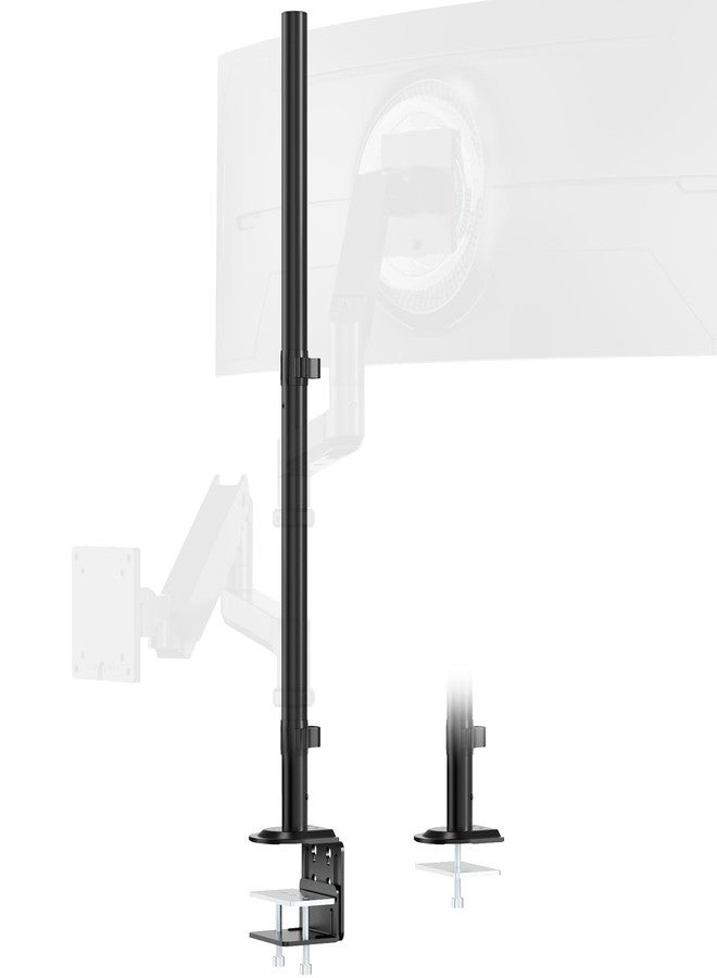 PUTORSEN Steel Extra Tall 32 Inch 2-Section Monitor Stand Pole - with Mounting Base, Heavy Duty Center Pole (Supports Up to Max. 88 lbs), 2 Mounting Options, Black - Image 1