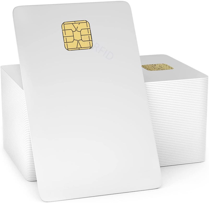 True-Ally بطاقات الهوية الذكية القابلة للطباعة بالحبر (إبسون) PVC بشريحة كبيرة SLE4428/ISSI 4428 بطاقة IC تلامسية لطابعات الحبر (عبوة من 20 (85.5 مم × 54 مم)) - Image 1