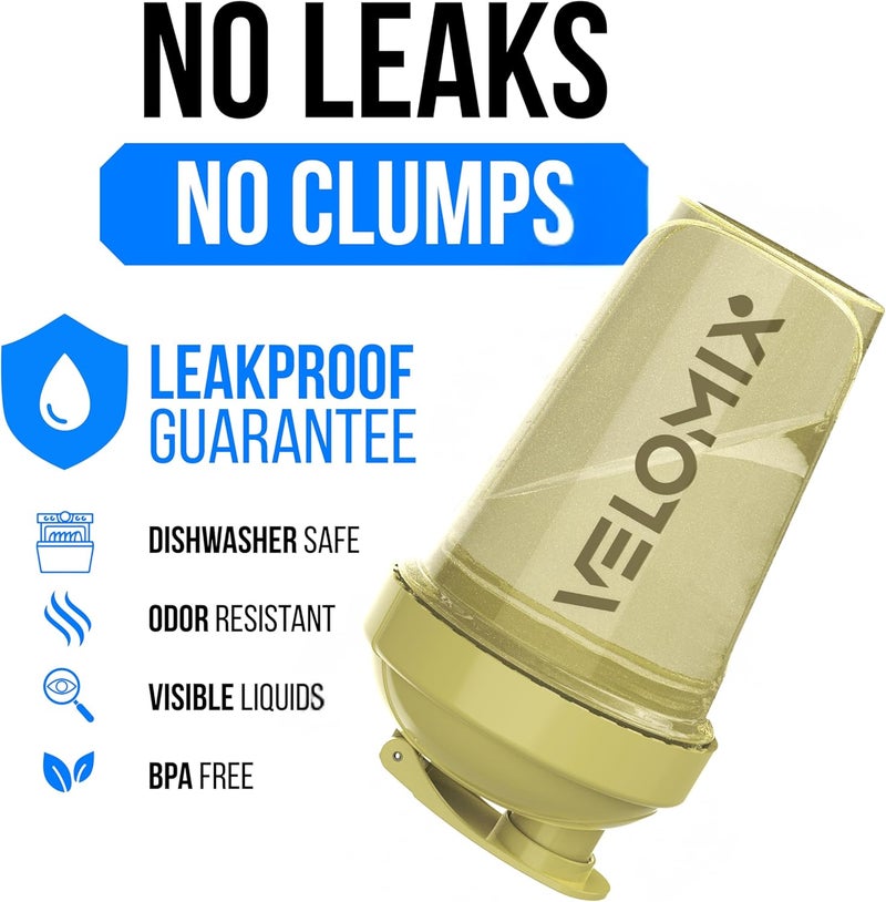 VELOMIX -6 PACK- Protein Shaker Bottles for Protein Mixes, 20 OZ Shaker Cups for Protein Shakes, Small Shaker Bottle Pack, Shaker Cup, blender bottles, Shakers for protein Shakes - Image 3