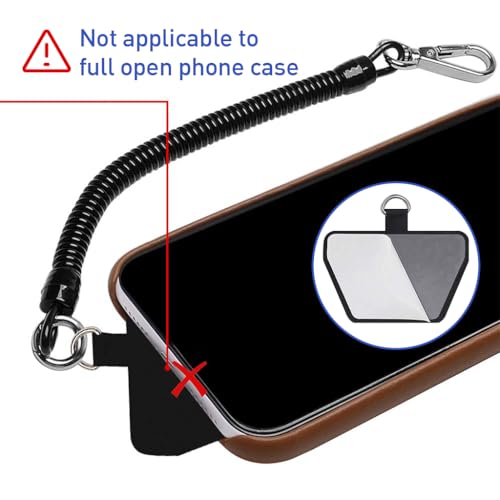 Zeitel® Phone Lanyard Tether with Patch Universal Stretchy Straps and Phone Case Anchor for Anti-Drop Outdoor Skiing Hiking Cycling Climbing Compatible for Pixel Most Smartphones iPhone Samsung - Image 5