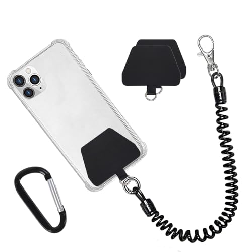 Zeitel® Phone Lanyard Tether with Patch Universal Stretchy Straps and Phone Case Anchor for Anti-Drop Outdoor Skiing Hiking Cycling Climbing Compatible for Pixel Most Smartphones iPhone Samsung - Image 1