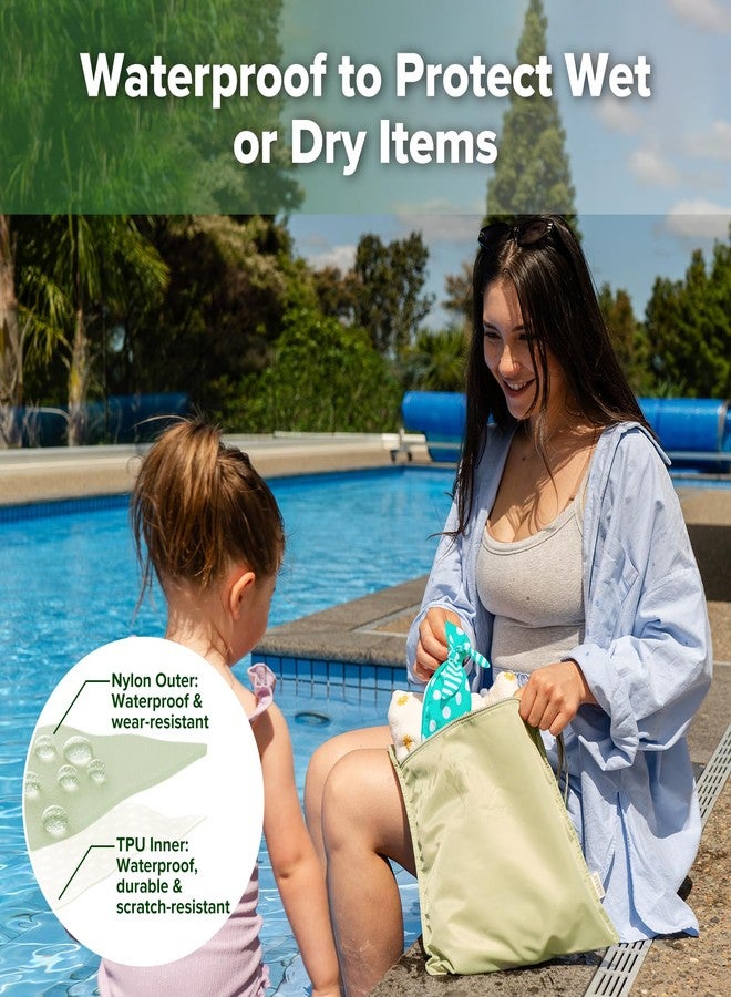 haakaa Waterproof Wet Bags for Baby Wet Dry Bags for Cloth Diaper, Swimsuit & Travel, 2pcs, Grass - Image 2