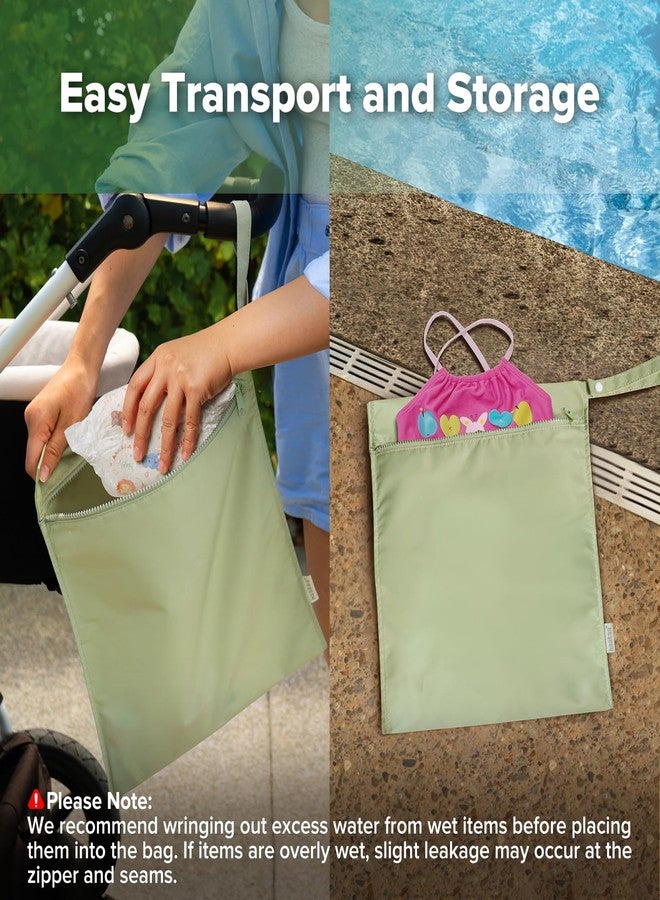 haakaa Waterproof Wet Bags for Baby Wet Dry Bags for Cloth Diaper, Swimsuit & Travel, 2pcs, Grass - Image 3