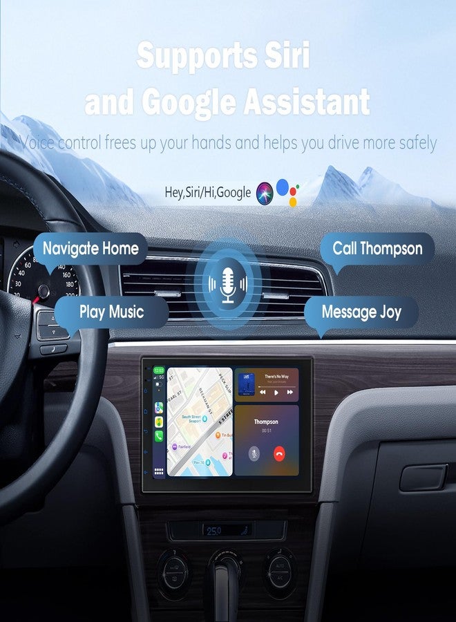 Haudio 7 Inch Car Stereo with Wireless Apple CarPlay & Android Auto, Double Din Touch Screen Bluetooth Car Radio Receiver, GPS Navigation, HD IPS Display, Support FM/RDS(No reversing Camera) - Image 4