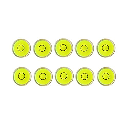 YOTOM 10pcs Bubble Spirit Level Degree Mark, 10x6mm Mini Circular Bullseye Level Inclinometers Use for Tripod, Phonograph, Turntable - Image 1