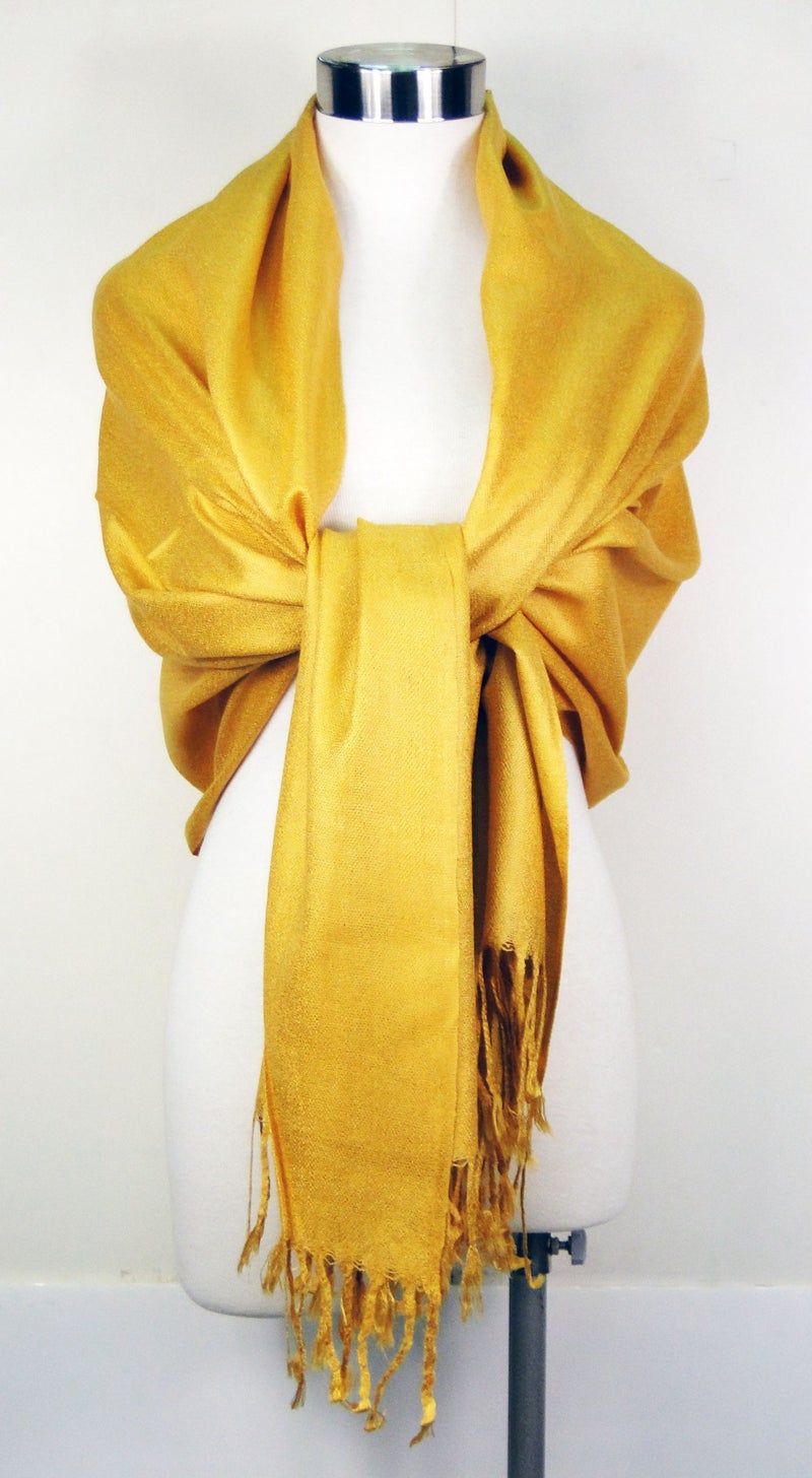 Tapp Collections Premium Pashmina Shawl Wrap Scarf - Golden Yellow - Image 3
