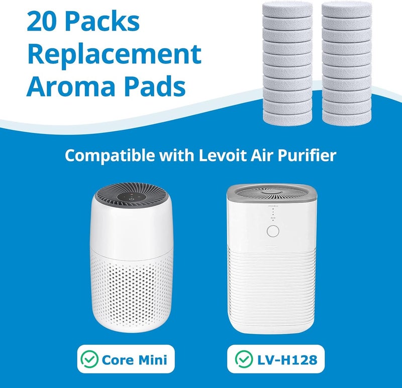 isingo 20 Pack Core Mini Aroma Pads Replacement for LEVOIT LV-H128 Essential Oil Replacement Aromatherapy Refill Pads Compatible with LEVOIT Core Mini & LV-H128 Air Purifier, White - Image 2