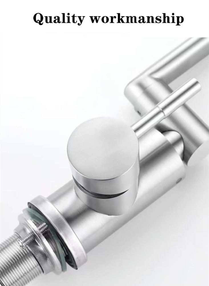 Kutis 1-Piece Sink Faucet Degree Rotating Faucet Stainless Steel Grey 30x12 cm - Image 5