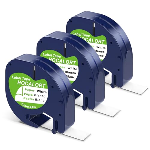 HOCALORT 3 Pack Paper Label Refills Replacement for Dymo Letratag Refills 91200/91330 White Paper Tape 1/2 X 13, Compatible with Dymo Label Maker Refills, Work for Letra Tag LT100H LT100T QX50 - Image 1