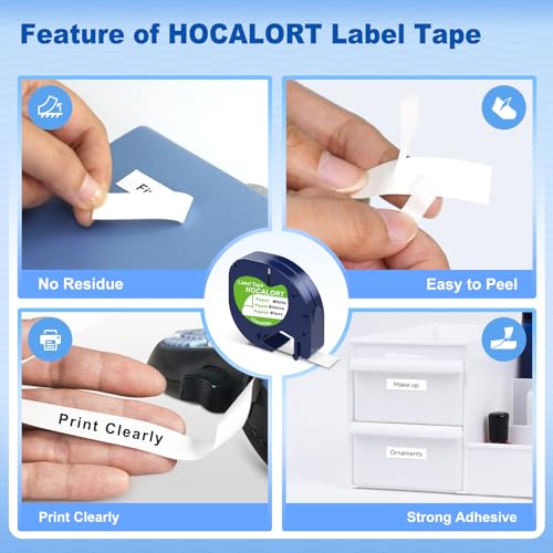 HOCALORT 3 Pack Paper Label Refills Replacement for Dymo Letratag Refills 91200/91330 White Paper Tape 1/2 X 13, Compatible with Dymo Label Maker Refills, Work for Letra Tag LT100H LT100T QX50 - Image 3