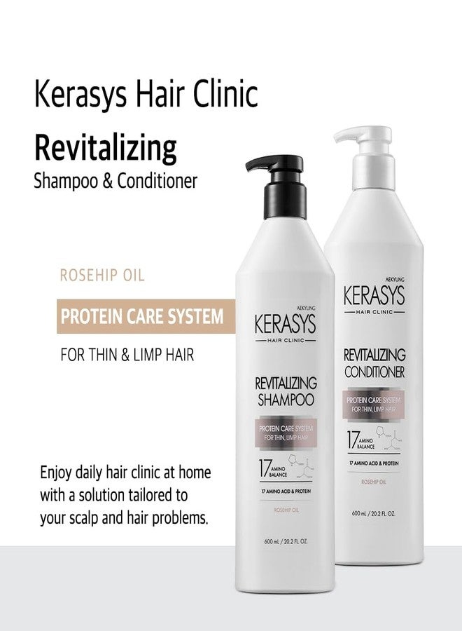 Kerasys Hair Clinic Protein Care System for Thin Limp Hair Rosehip Oil REVITALIZING 13.5 fl oz / 400 ml (Conditioner 1-Pack) - Image 2