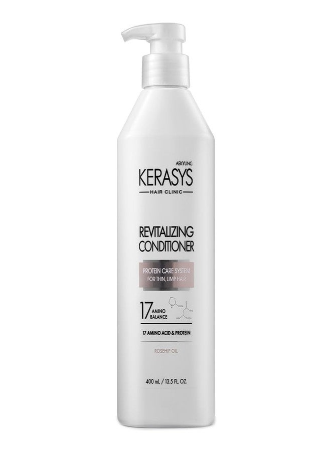 Kerasys Hair Clinic Protein Care System for Thin Limp Hair Rosehip Oil REVITALIZING 13.5 fl oz / 400 ml (Conditioner 1-Pack) - Image 1