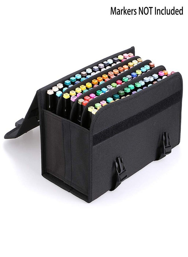 BTSKY New 120 Slots Marker Case Lipstick Organizer-Canvas Markers Holder for for Primascolor Markers and Sketch Markers (Black) - Image 4