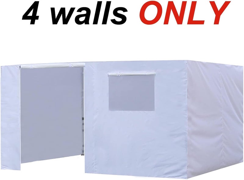 Eurmax USA Full Zippered Walls for 10 x 15 Easy Pop Up Canopy Tent,Enclosure Sidewall Kit with Roller Up Mesh Window and Door 4 Walls ONLY,NOT Including Frame and Top（White） - Image 2