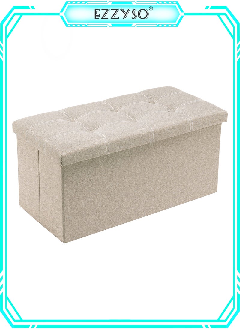 EzzySo 30 Inch Folding Storage Ottoman Bench Footrest Couch For Living Room Bench With Padded Seat For Bedroom Hallway Entryway  - Image 1