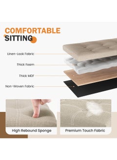 EzzySo 30 Inch Folding Storage Ottoman Bench Footrest Couch For Living Room Bench With Padded Seat For Bedroom Hallway Entryway  - Image 3