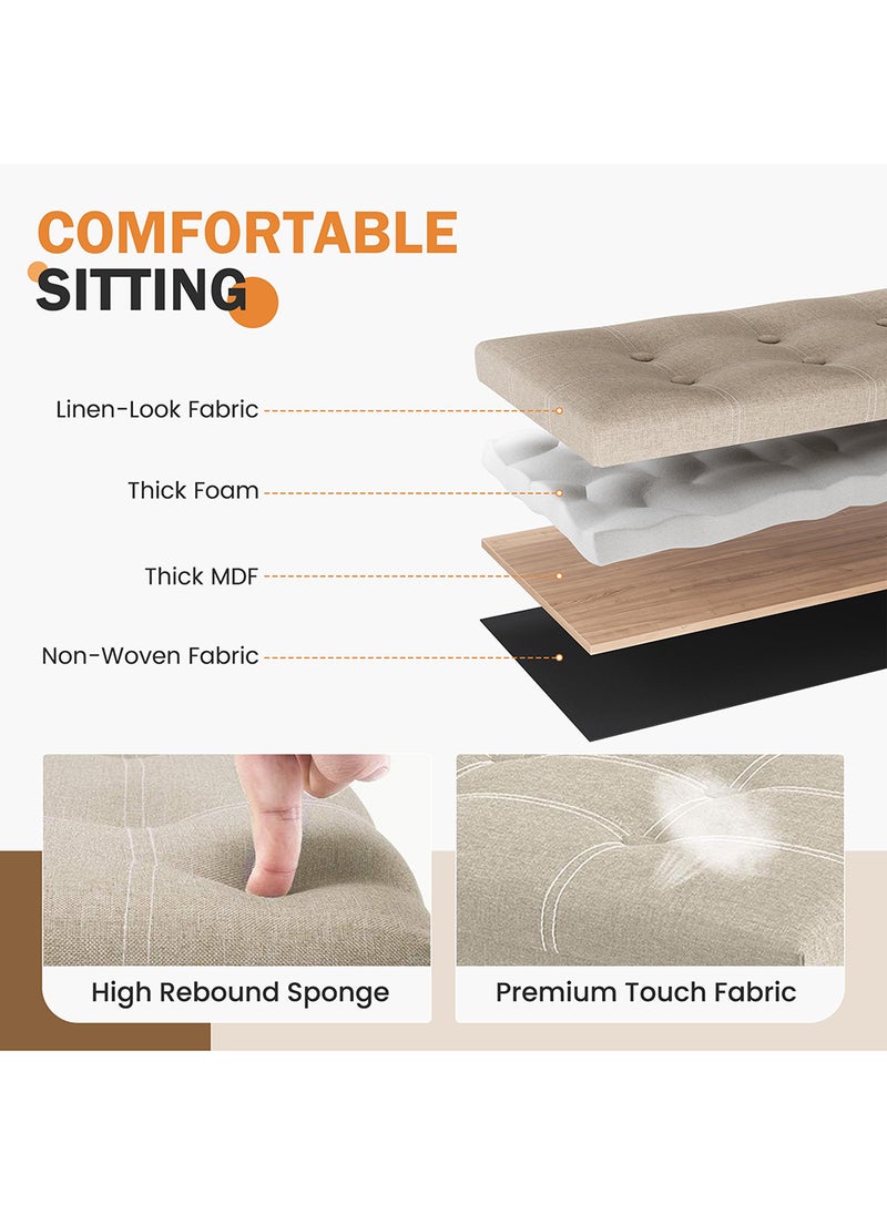 EzzySo 30 Inch Folding Storage Ottoman Bench Footrest Couch For Living Room Bench With Padded Seat For Bedroom Hallway Entryway  - Image 3