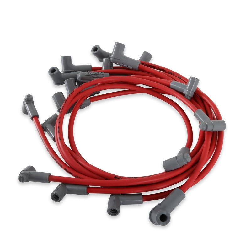 MSD 31248 Super Conductor Spark Plug Wire Set Red