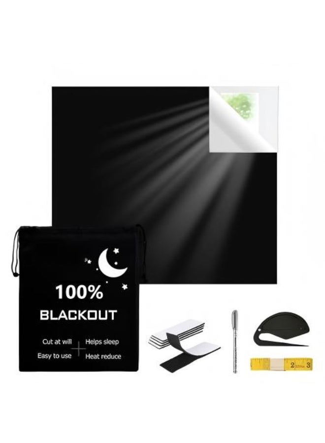 jaexest Portable Blackout Blind – No Drill Travel Blackout Blinds – 100% Blackout Material – DIY Cut-to-Size Blackout Curtains for Bedroom, Baby Room, Travel, RV – 145 x 300 cm - Image 1