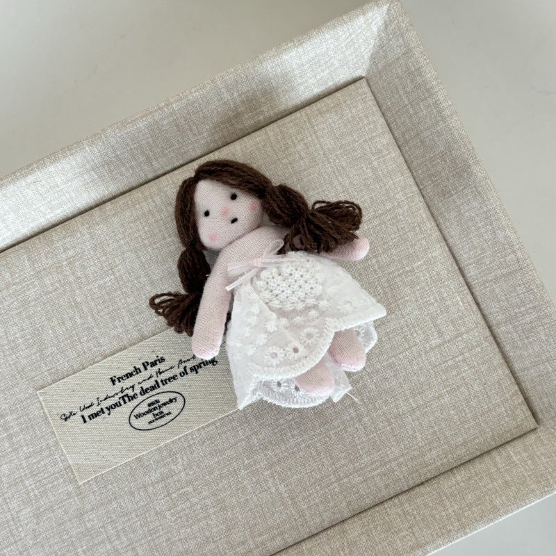 Generic Korean Cute Curly Mermaid Hair Clip Keychain 6# lace skirt duckbill clip