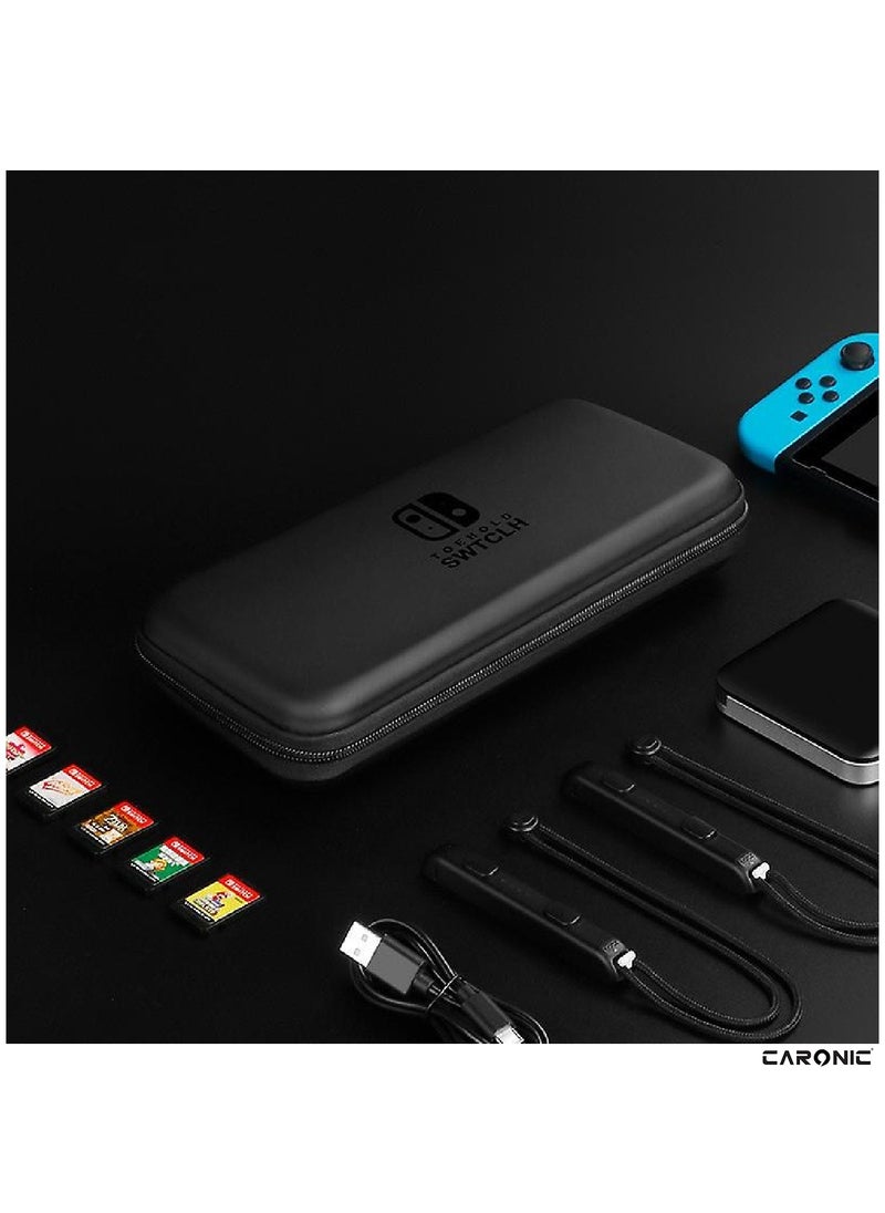 CARONIC - Switch Carrying Case Compatible With Nintendo Switch And Oled High Capacity Travel Console And Accessories Black - Image 1