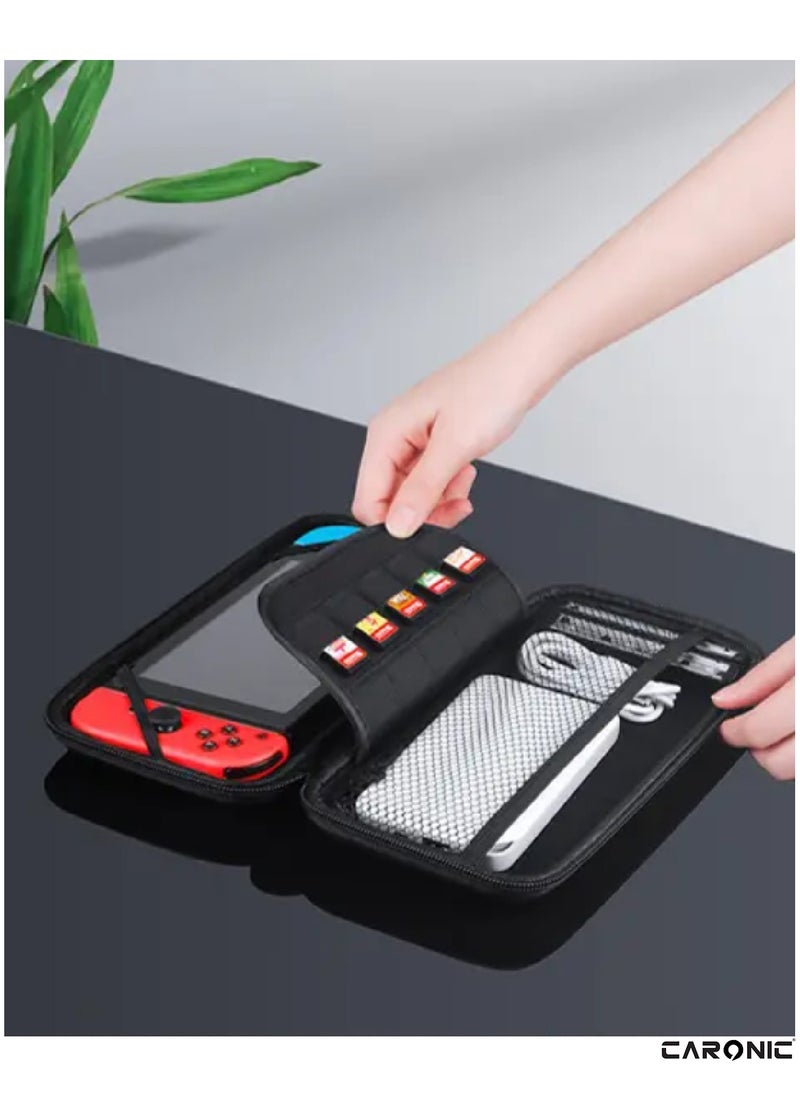CARONIC - Switch Carrying Case Compatible With Nintendo Switch And Oled High Capacity Travel Console And Accessories Black - Image 1