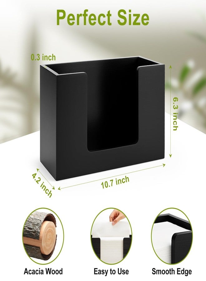 Hilislog Wooden Paper Towel Dispenser Countertop Paper Towel Holder Counter for Bathroom Black Napkin Holder Kitchen Multifold Towels Dispenser C-fold Trifold Folded Hand Towels Holders for Bathroom Toilet - Image 4