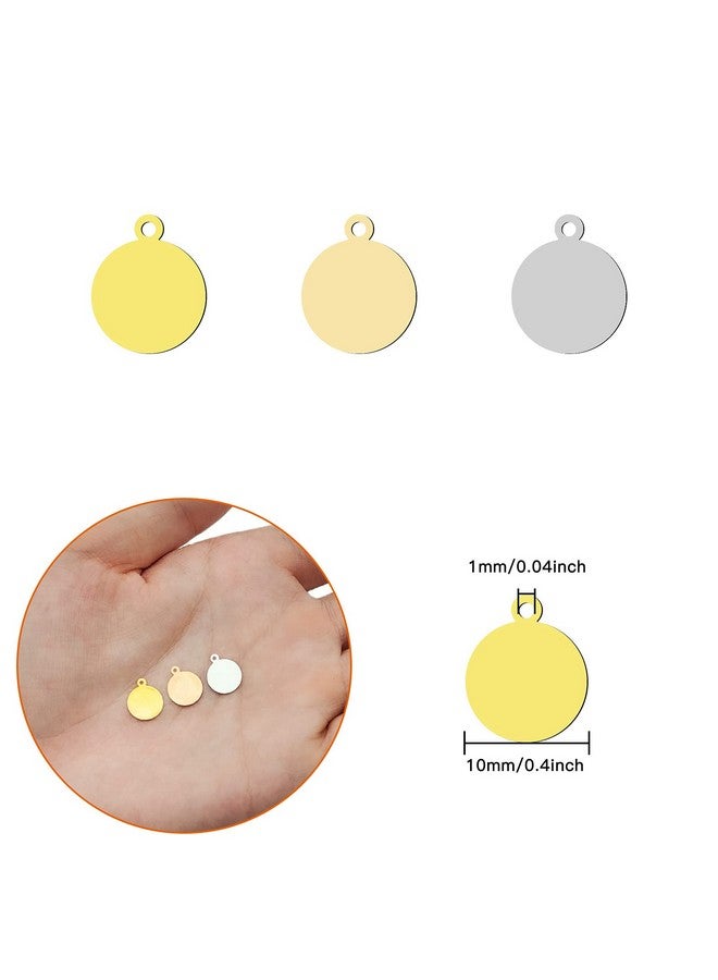 Oubaka 600Pcs Metal Stamping Blank Tag For Diy Craft10Mm Round Blanks Bezels Pendant Trays Stainless Steel Connector Metal Dog Tags Pendants With Hole For Jewelry Findingnecklace Braceletearring - Image 3