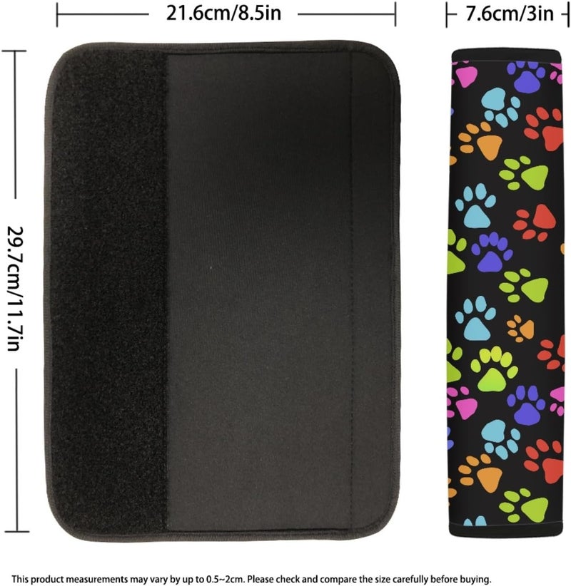 Dreaweet Colorful Dog Paw Print Seat Belt Shoulder Pads Covers - Image 2