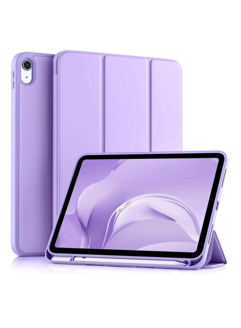 ELTRAZONE Compatible with iPad 10th Generation Case (10.9-Inch, 2022) | Slim Trifold Stand Protective Cover with Pencil Holder | Auto Sleep/Wake Function | Soft TPU Back | Shockproof, Lightweight & Durable Tablet Case LAVENDER - Image 1