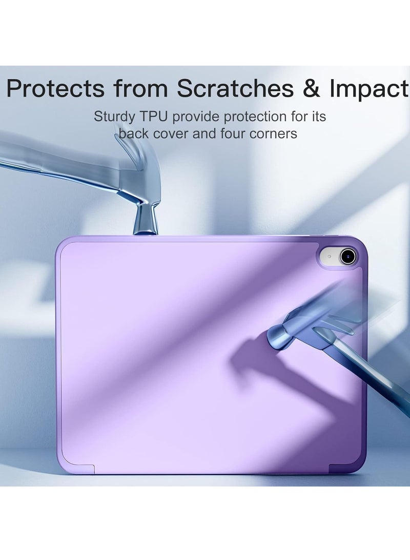 ELTRAZONE Compatible with iPad 10th Generation Case (10.9-Inch, 2022) | Slim Trifold Stand Protective Cover with Pencil Holder | Auto Sleep/Wake Function | Soft TPU Back | Shockproof, Lightweight & Durable Tablet Case LAVENDER - Image 4