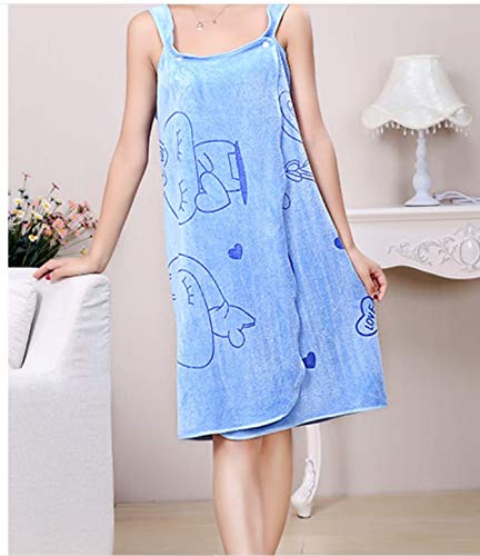 Temoli® Bath Robe Towel for Women , Cotton Bathrobe for Girls & Women , Dress Towel for Ladies. 80 x 130 cm (Sky-Blue) - Image 1