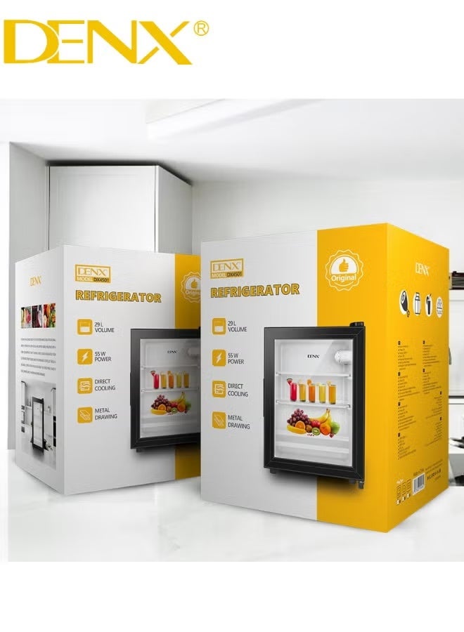 DENX DX4501 Mini Refrigerator – 29L Capacity, 55W, Direct Cooling, Metal Drawing Design - Image 4