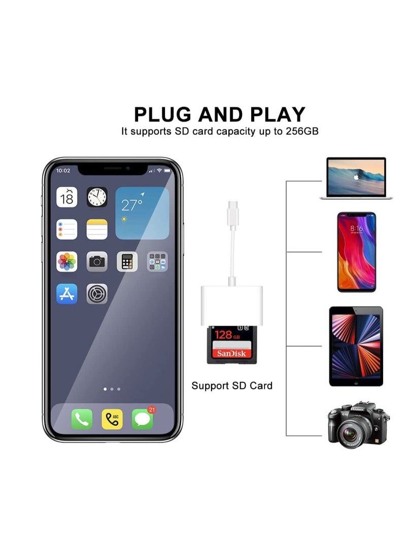 Generic - USB C SD Card Reader, Memory Card Reader for Type C Device SD Card Reader Adapter Compatible with Samsung Galaxy S22/21/20/10, MacBook Air/ Camera - Image 1