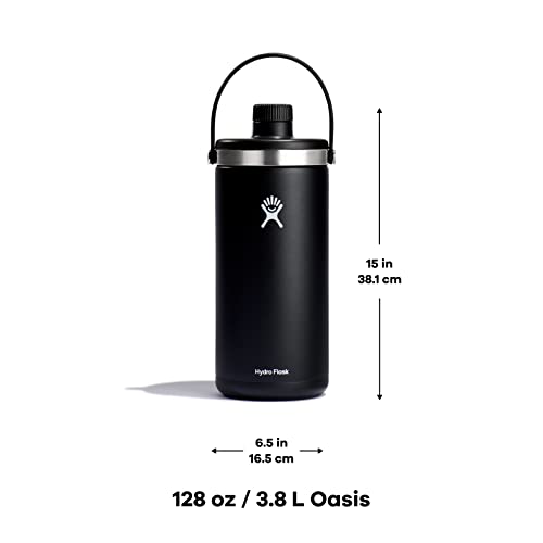 Hydro Flask 128 oz. Oasis Water Jug Stainless Steel, Reusable, Vacuum Insulated Leak Proof Cap,Black - Image 3