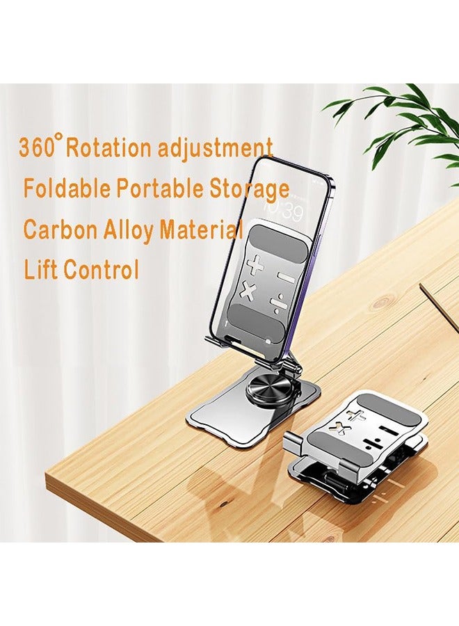 HY Metal iPad Stand Foldable Tablet Stand iPad Holder Stand Adjustable Mobile Phone Holder for iPad Pro 2023 iPad Air 4 iPad mini iPhone 15/15 Plus/15 Pro/15 Pro Max/14 Pro Max Samsung Galaxy Tab S7  - Image 4