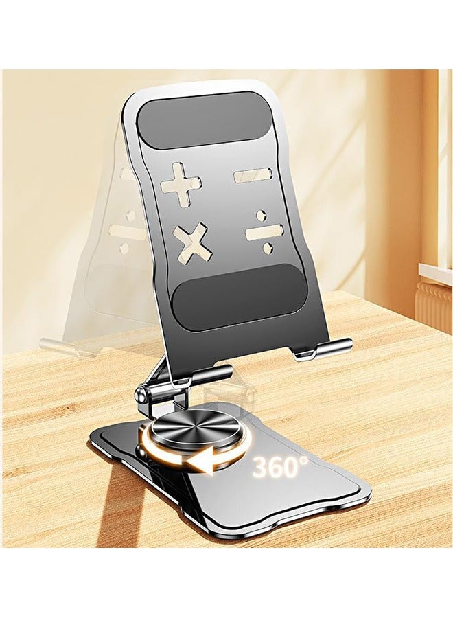 HY Metal iPad Stand Foldable Tablet Stand iPad Holder Stand Adjustable Mobile Phone Holder for iPad Pro 2023 iPad Air 4 iPad mini iPhone 15/15 Plus/15 Pro/15 Pro Max/14 Pro Max Samsung Galaxy Tab S7  - Image 2