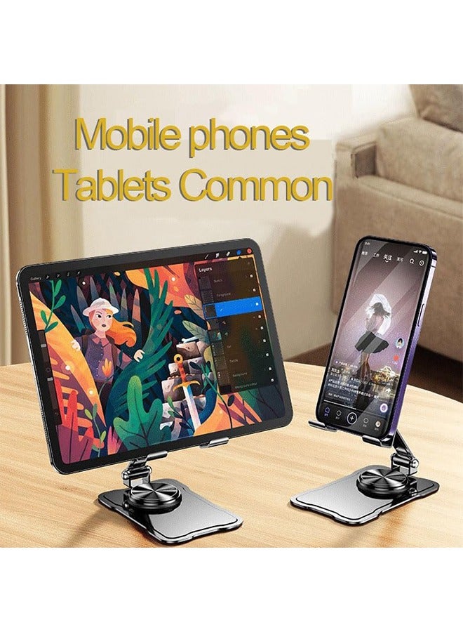 HY Metal iPad Stand Foldable Tablet Stand iPad Holder Stand Adjustable Mobile Phone Holder for iPad Pro 2023 iPad Air 4 iPad mini iPhone 15/15 Plus/15 Pro/15 Pro Max/14 Pro Max Samsung Galaxy Tab S7  - Image 5