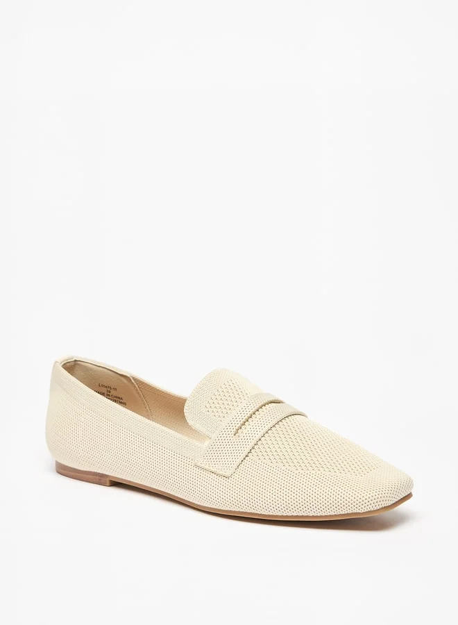 Celeste Women's Textured Slip-On Square Toe Ballerina Shoes
