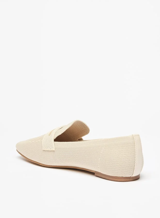 Celeste Women's Textured Slip-On Square Toe Ballerina Shoes