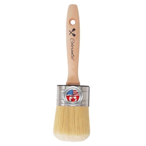 Colorantic  Wax and Chalk Round Oval Brush  Beeswax and Stencil Brushes for Acrylic Paints DIY 55mm Oval Chalk Based Paint Brush