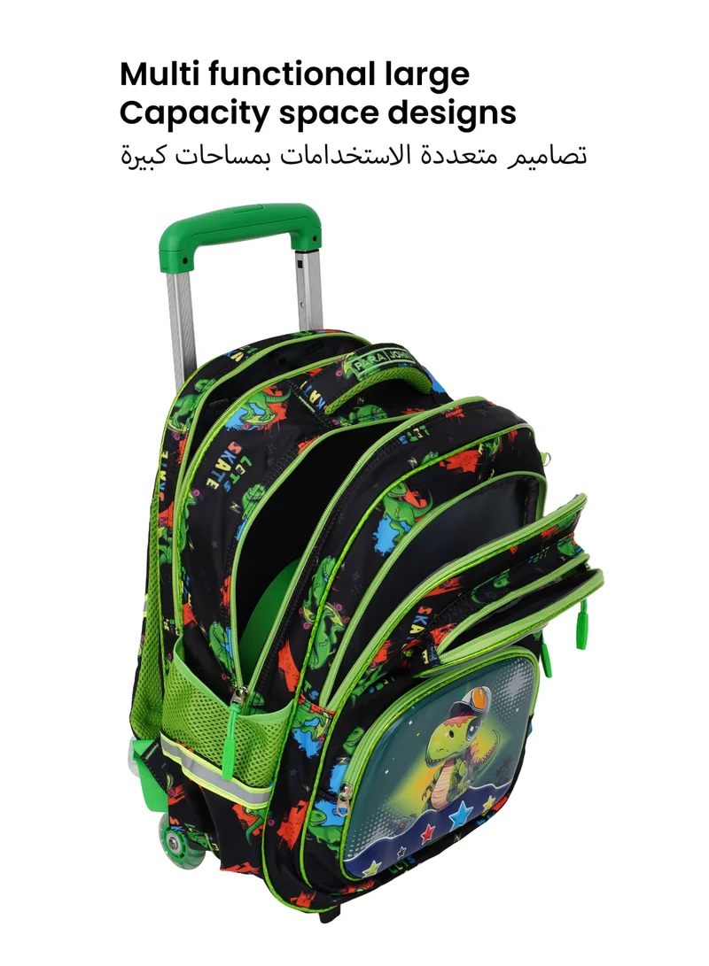 Parajohn Para John KiddoKit 3-in-1 Kids Trolley School Bag Set – 18 inch Rolling Backpack with Lunch Bag & Pencil Case | Cartoon Design | Lightweight & Durable