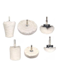 Inditrust Inditrust Polishing Wheel6pcs White Buffing Wheel Pad Mop Kit Wheel Shaped Polishing Tool for Metal AluminumStainless SteelJewelryWoodPlasticCeramicGlass 