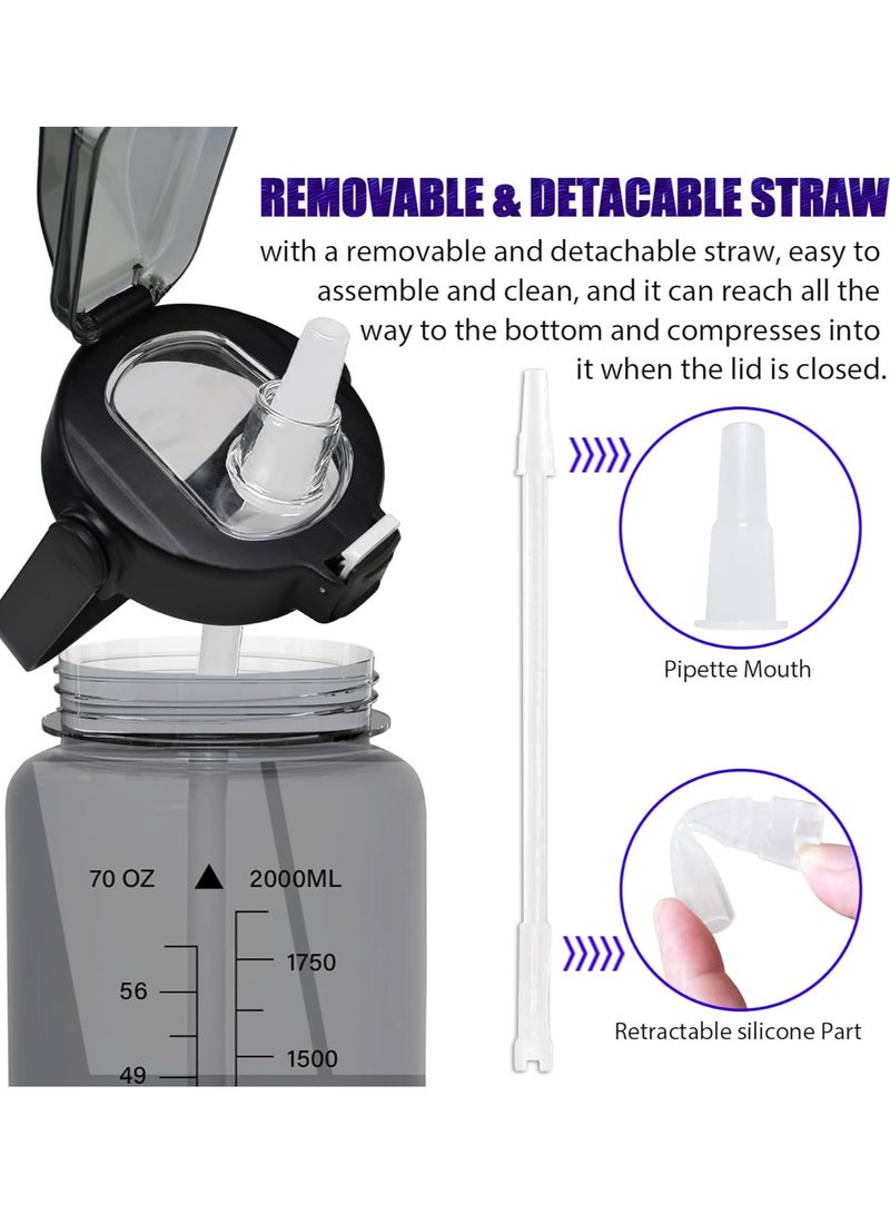 Arabest Gallon Water Bottle with Sleeve, 64OZ Motivational Water Bottle with Straw & Time Marker, BPA Free Leakproof Large Sports Water Bottle, Reusable Water Jug for Workout Gym Sport  - Image 5