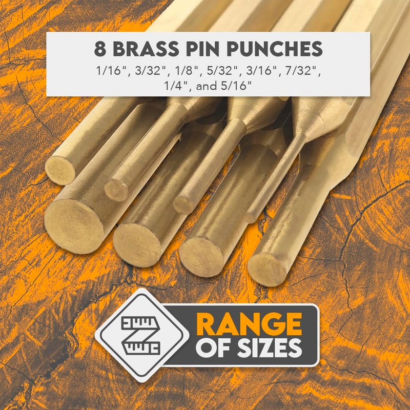SE 8-Piece Brass Pin Drive Punch Set with Storage Pouch - ST1032B - Image 3