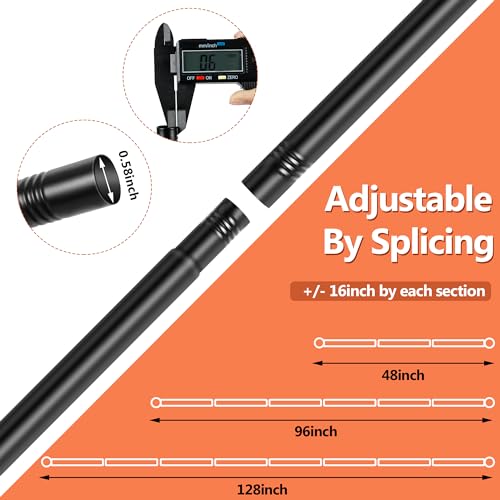 Tidisort Curtain Rods No Drilling for Windows,5/8 Inch Diameter Drapey Pole with No Drill Curtain Rod Brackets (2PCS Black, 48 to 84") - Image 4