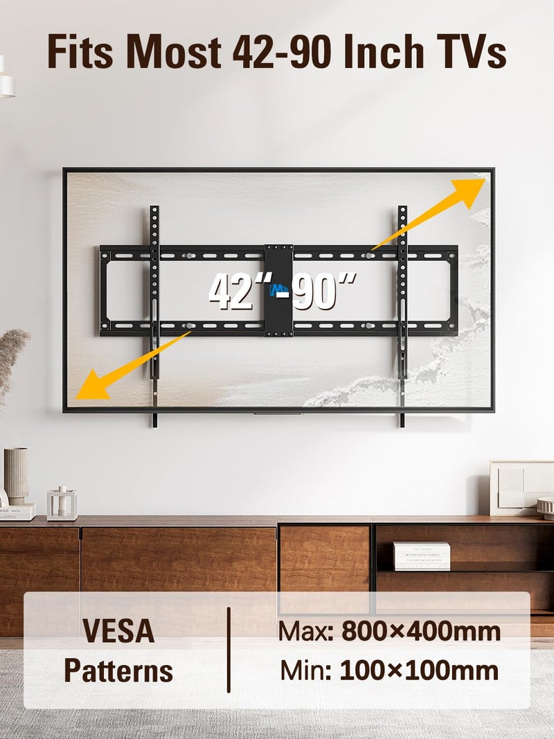 Mounting Dream Fixed TV Wall Mount, Low Profile Wall Mount Bracket for Most 42-90 Inch Television, Flush TVs Mount for Space Saving, Fits 16", 24", 32" Studs, Max VESA 800x400mm and 132lbs MD2361-32 - Image 3