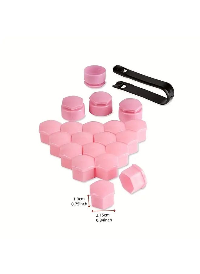 Pink Alloy Wheel Nut Bolt Covers Universal Set For Any Car - Image 2
