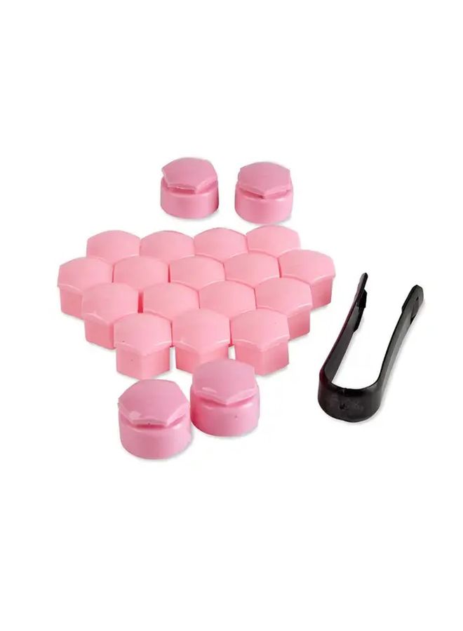 Pink Alloy Wheel Nut Bolt Covers Universal Set For Any Car - Image 1