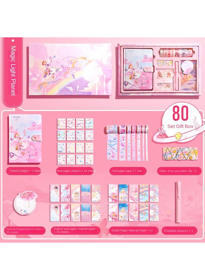 Bluejw Net Red Hand Ledger Suit Girl's Heart Cute Gift Box Full Set Of Tools Children's And Girls' Toys Hand Ledger Net Red Plain - Image 1